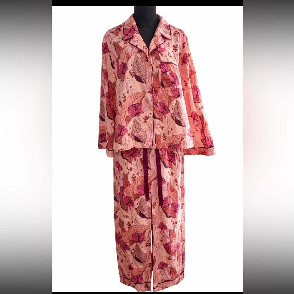 Floral Cotton Pajama Set Mersea Over The Moon XL Rosewood Lounge Set